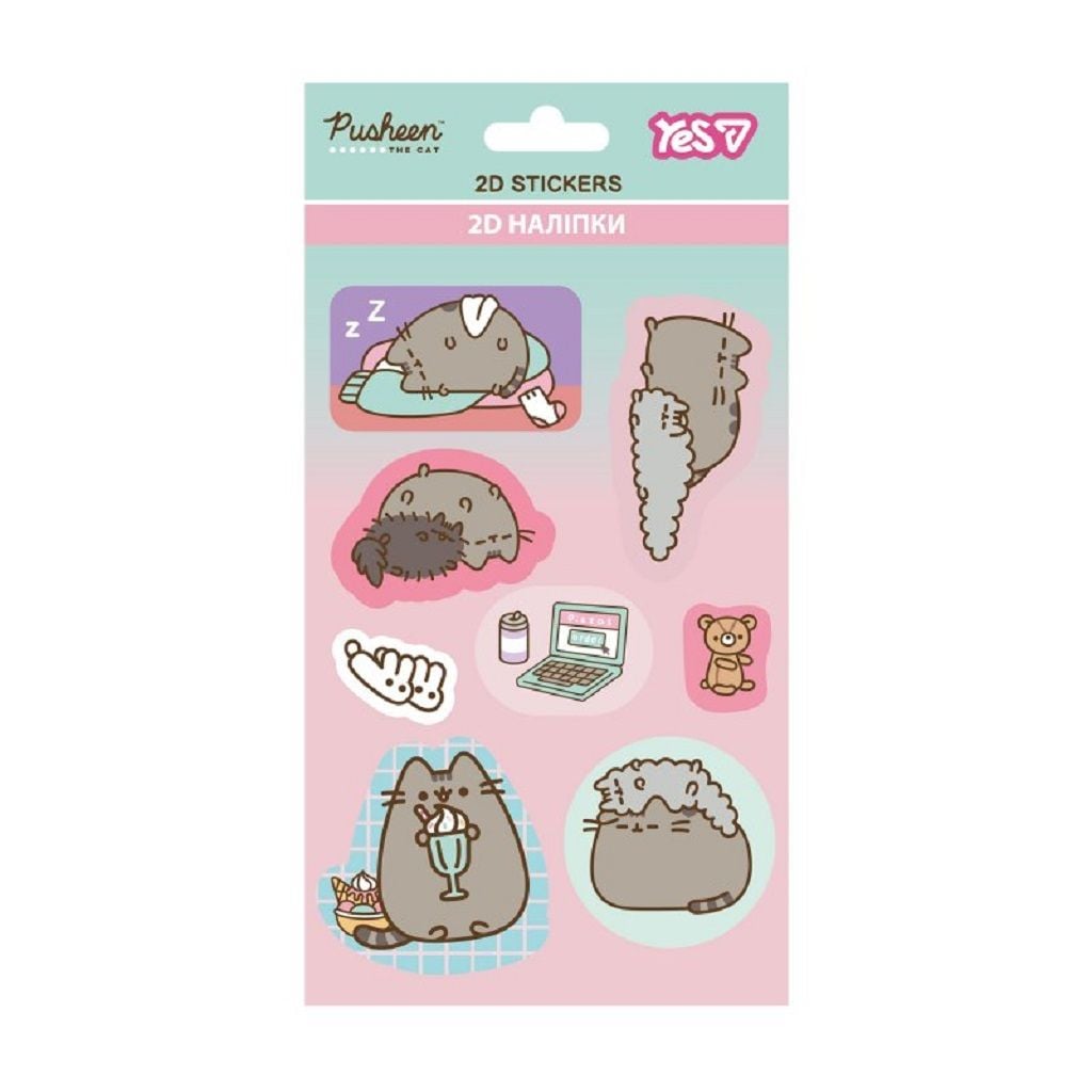 Наліпки набір пластикові 2D Pusheen в пакеті 708841 Китай
