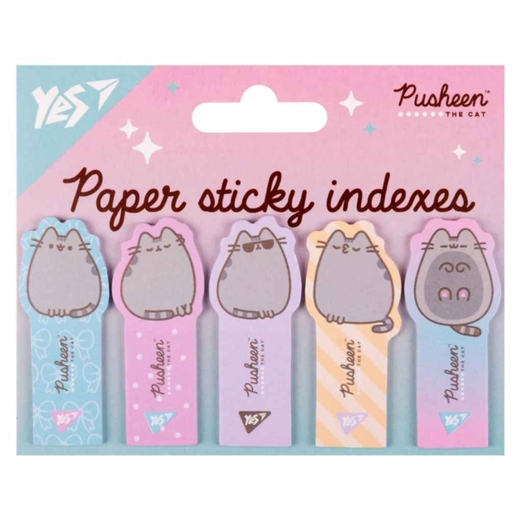 Стікери самоклеючі паперові Pusheen 55*25мм 100шт на планшеті  170417 Yes
