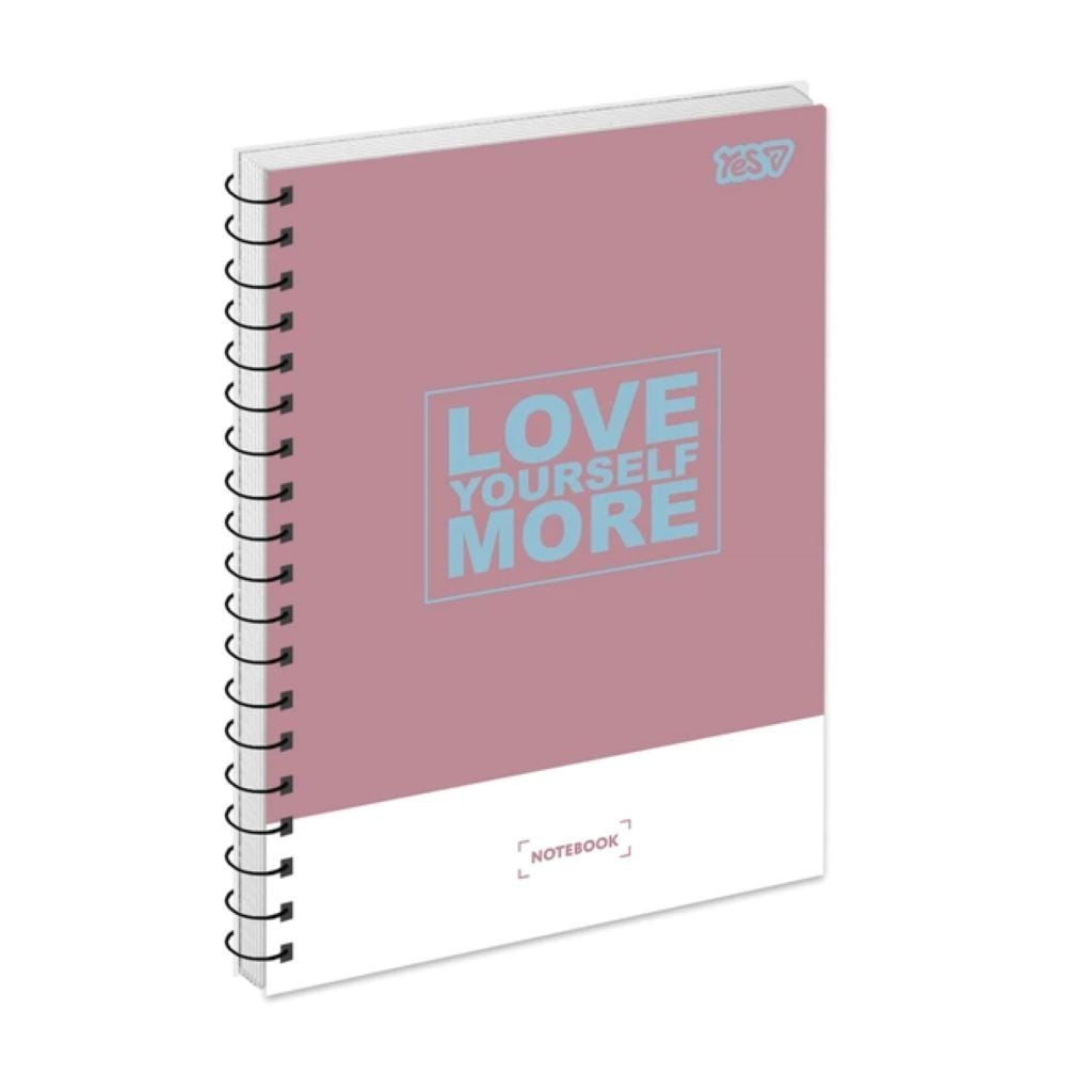 Зошит 80арк клітинка А5 на спіралі*Love More* тверда обкладинка чорна 152430 Yes