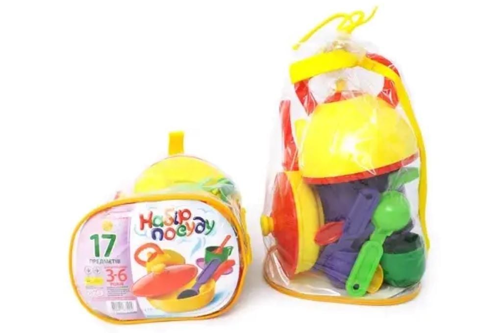 Посуд для ляльок 17предметі з чайником в пакеті ЮН074/1009 Юніка