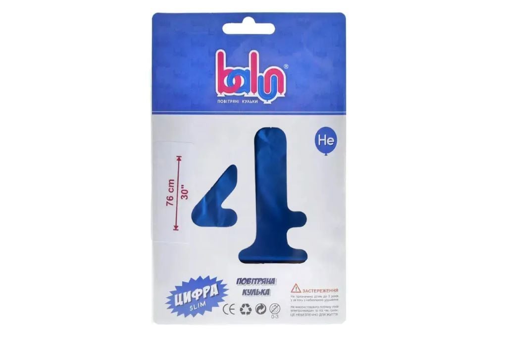 Кулька фольга цифра 4 76см royal blue 16742 Balun