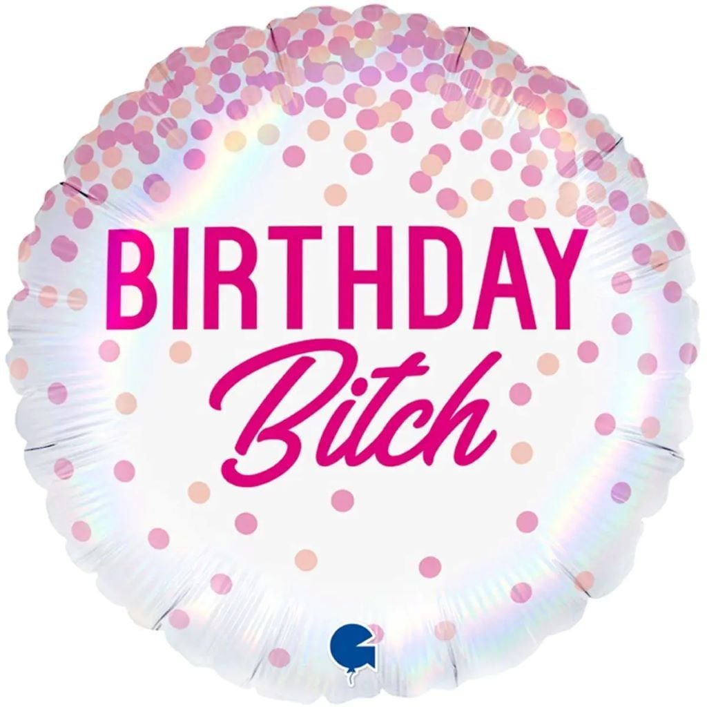 Кулька фольга 18" серце Birthday Bitch у пакеті G78037RH-P-01615 Італія