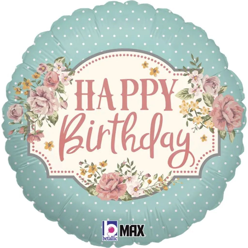 Кулька фольга 18" коло Happy Birthday бірюзова у пакеті 3202-1111-04259 Anagram