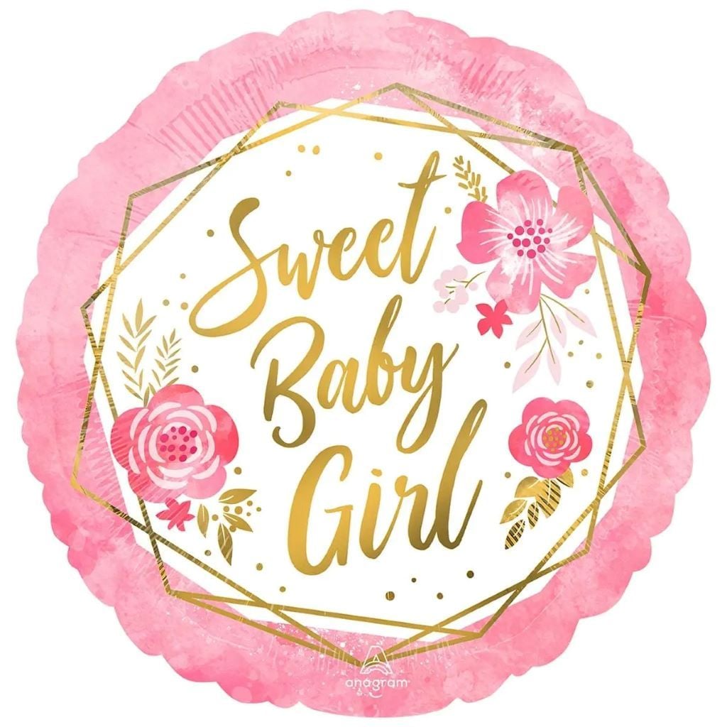 Кулька фольга 18" коло Sweet Baby girl рожеве в пакеті 3202-2971-01609 Anagram