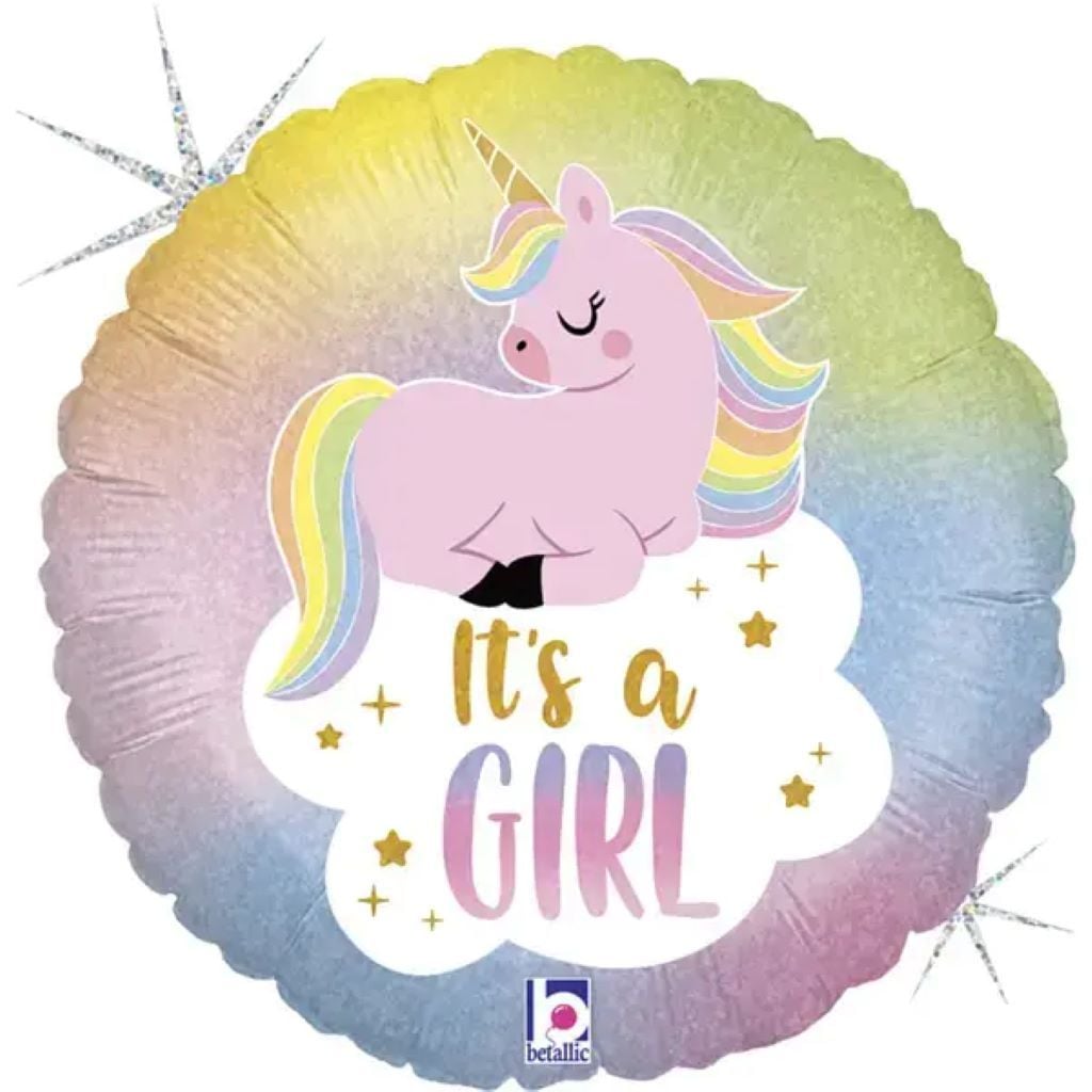 Кулька фольга 18" коло It`s a Girl Єдиноріг в пакеті 36982GH-00496 Anagram