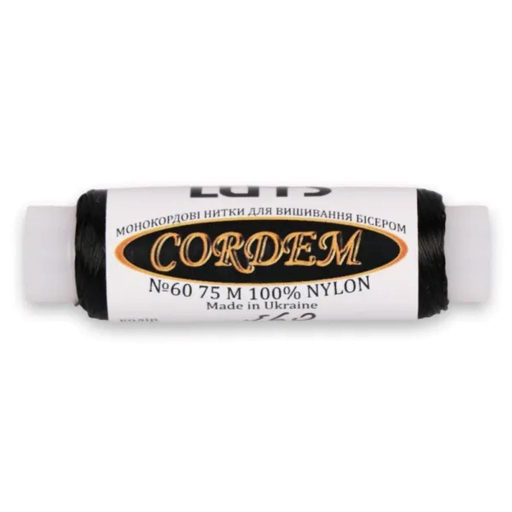 Нитка бісерна №60 75м чорна 17-48 Cordem