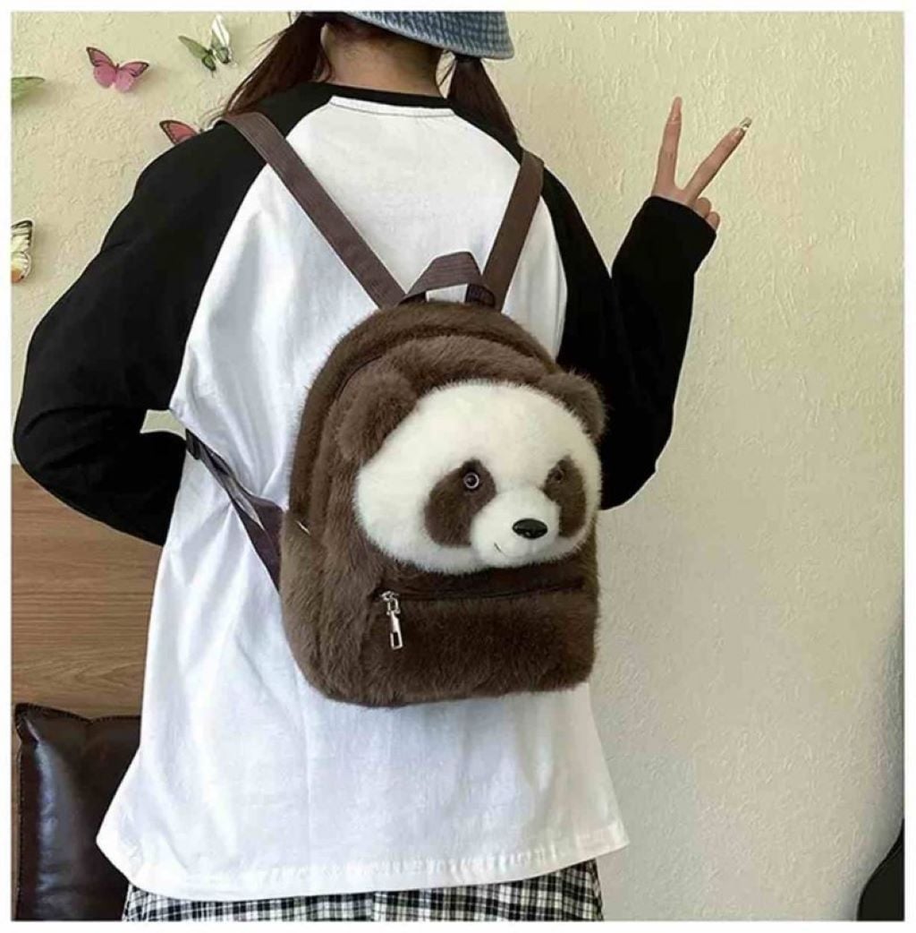 Рюкзак М'яка  іграшка 29*26см коричнева Панда Bag15 Китай