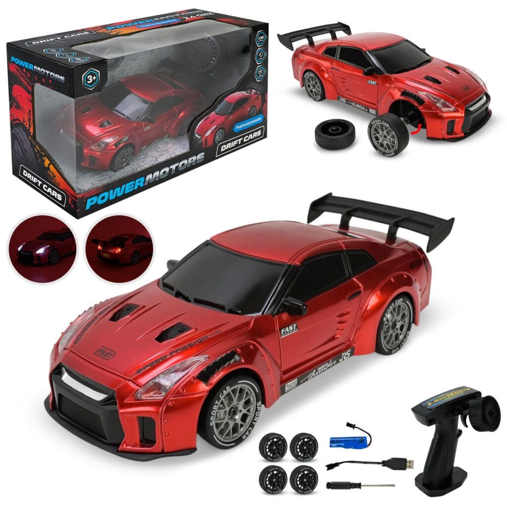 Машинка р/у акум Powermotors 1:20 зі звуком і світлом в коробці 28*15*12см PM3425-3 країна іграшок