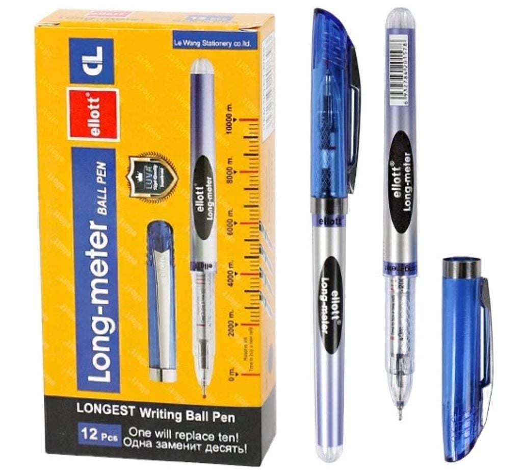 Ручка 0,5мм кулькова  Long meter 10км синя 3188-06N Ellot