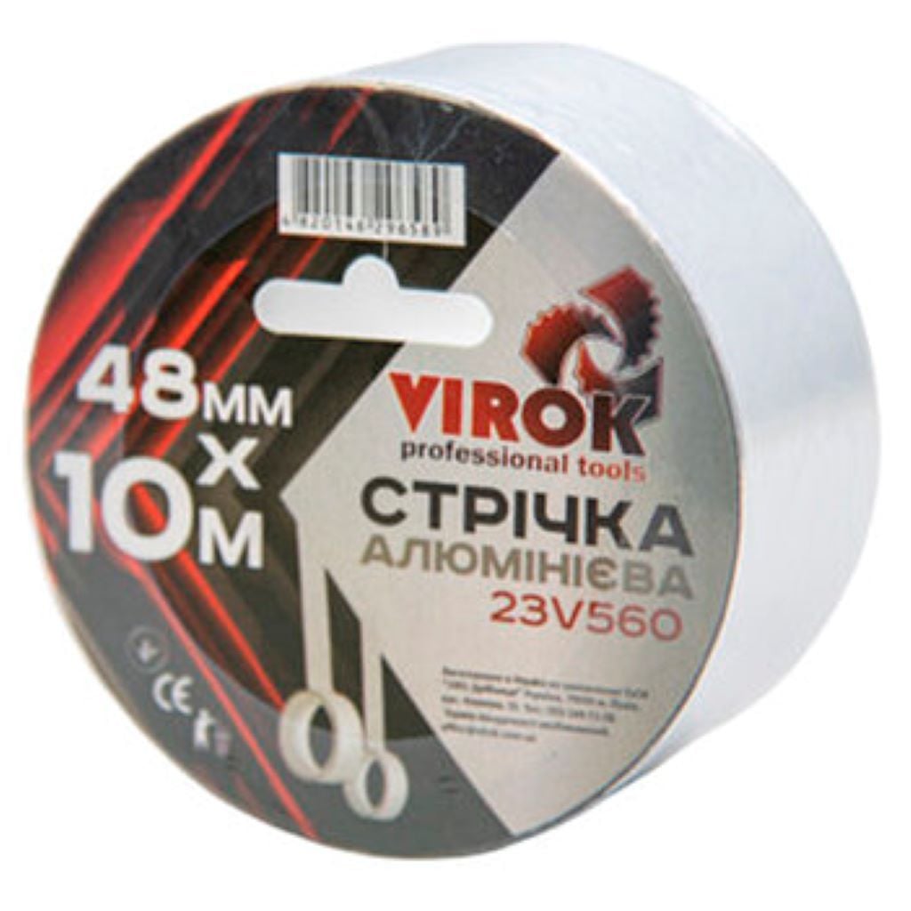 Скотч 48мм*10м 40мкм алюмінієвий 23V560 Virok