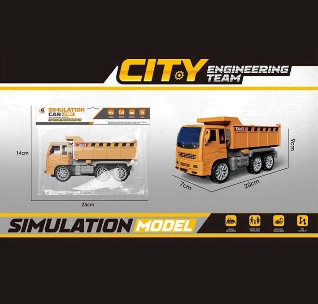 Машина пластик Вантажівка довж 18см інерція в пакеті 1207A-7 Китай