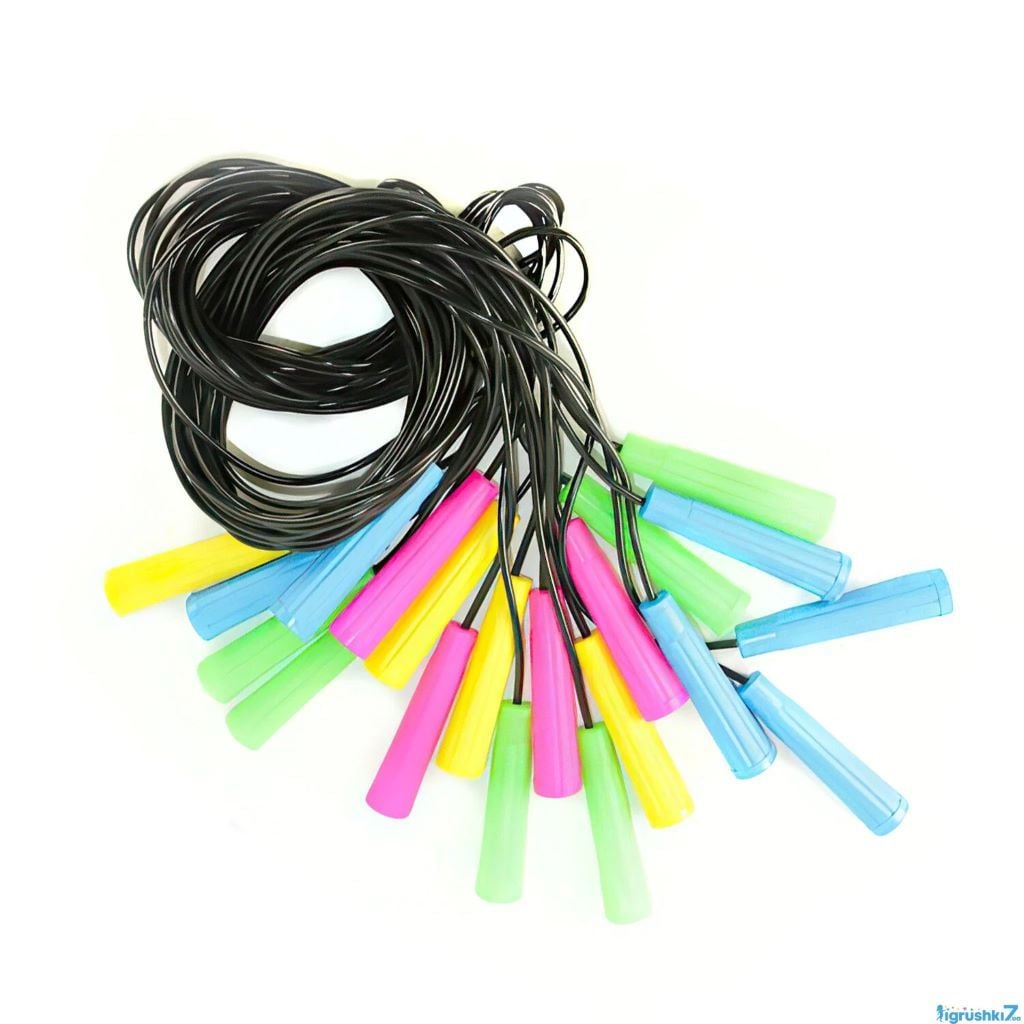 Скакалка чорна 2,60см діаметр 3,9мм резинова 034/4 Bamsic