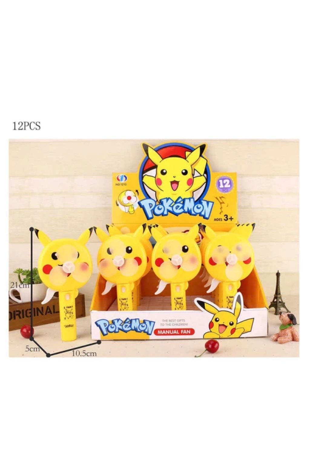 Вентилятор механічний ручний Pokemon 15см SQ1210 Китай