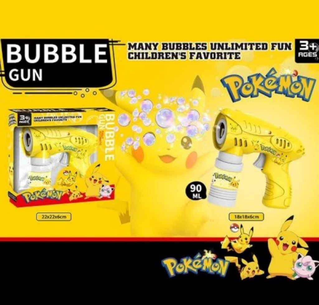 Фильні бульбашки пістолет Pokemon на бат мильний розчин в коробці 22*22*6см PP777-16 Україна