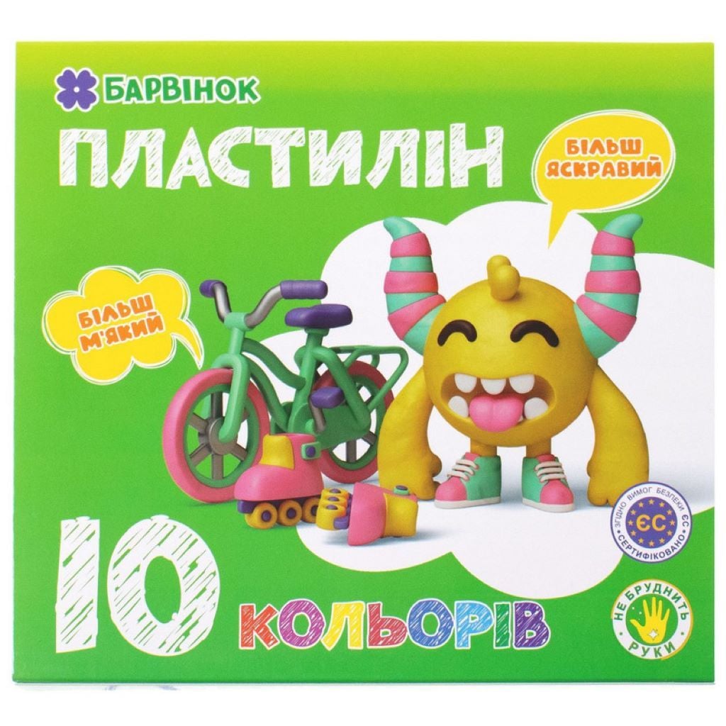Пластилін 10кол 200гр. м*який в коробці 17*15*1,5см 6-432 Барвінок
