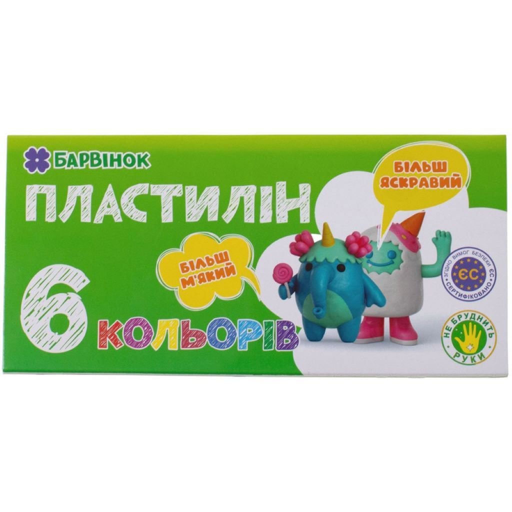 Пластилін 6кол 120гр. м*який в коробці 17*8*1,5см 6-430 Барвінок