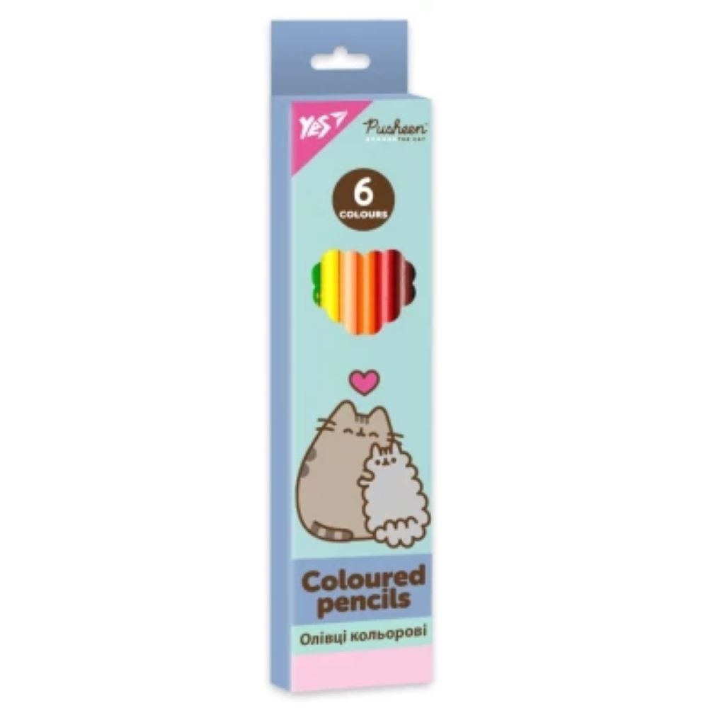 Олівці кольорові 6шт 6кол Pusheen в коробці 290759 Yes
