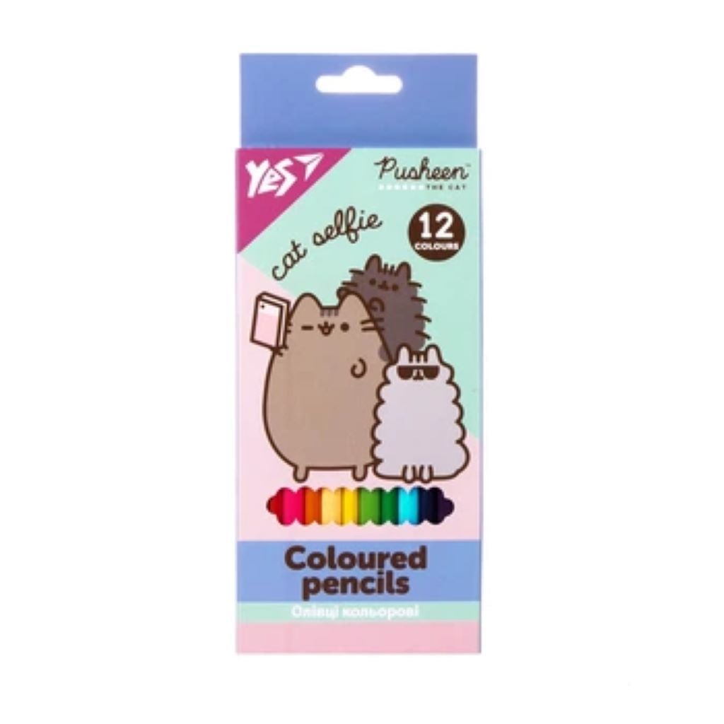 Олівці кольорові 12шт 12кол Pusheen в коробці 290761 Yes