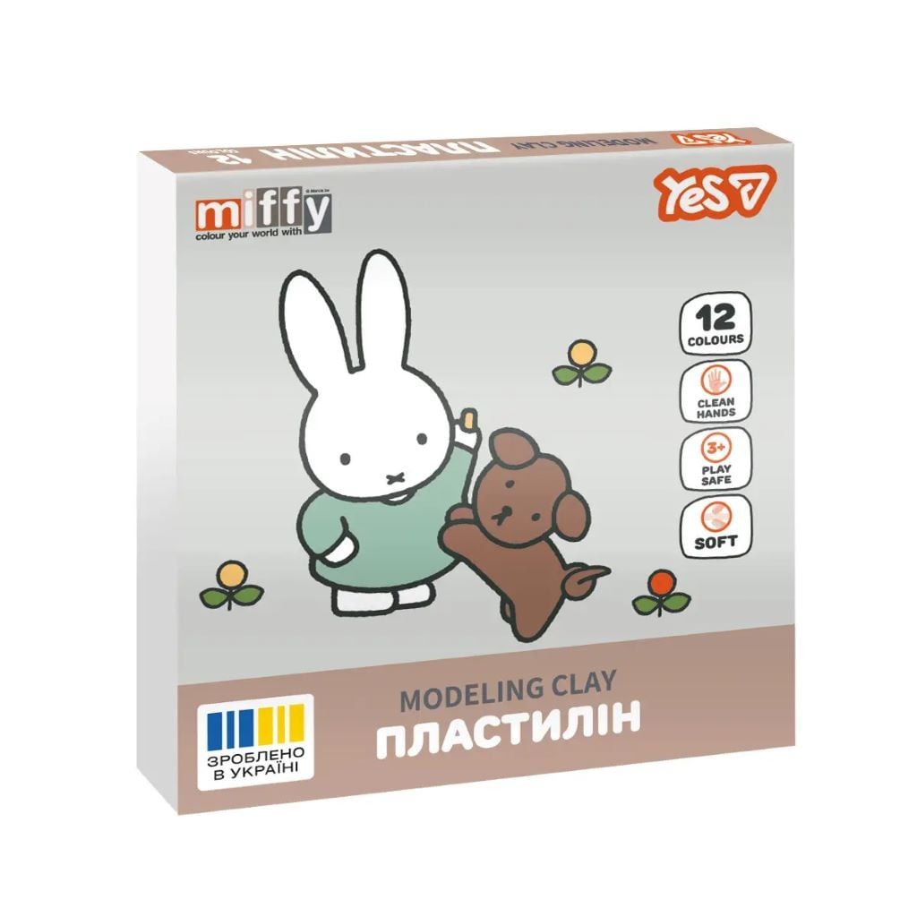 Пластилін 12 кольорів 240гр в коробці 16*17*1,5см 540719 Yes