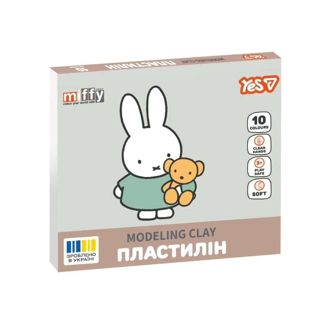 Пластилін 10 кольорів 200гр в коробці 16*17*1,5см 540718 Yes