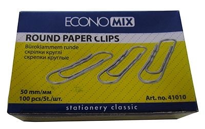 Скріпки 50мм 100шт металеві в  коробці 41010 Китай