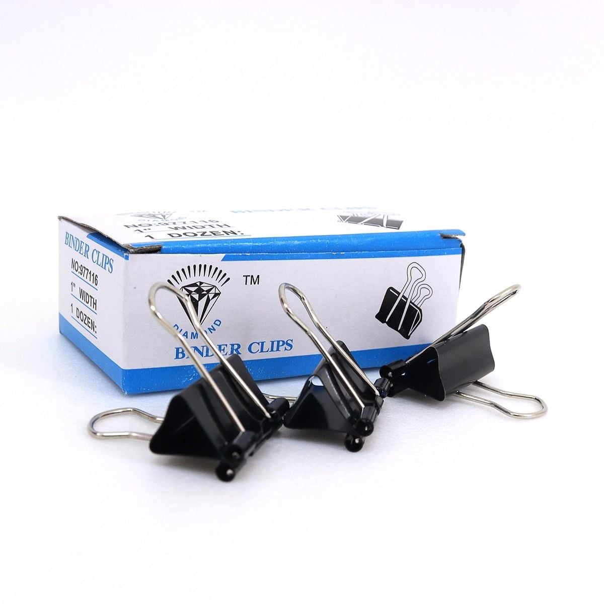 Біндер 25мм метал чорний 1шт Diamond 1072-25 Josefotten