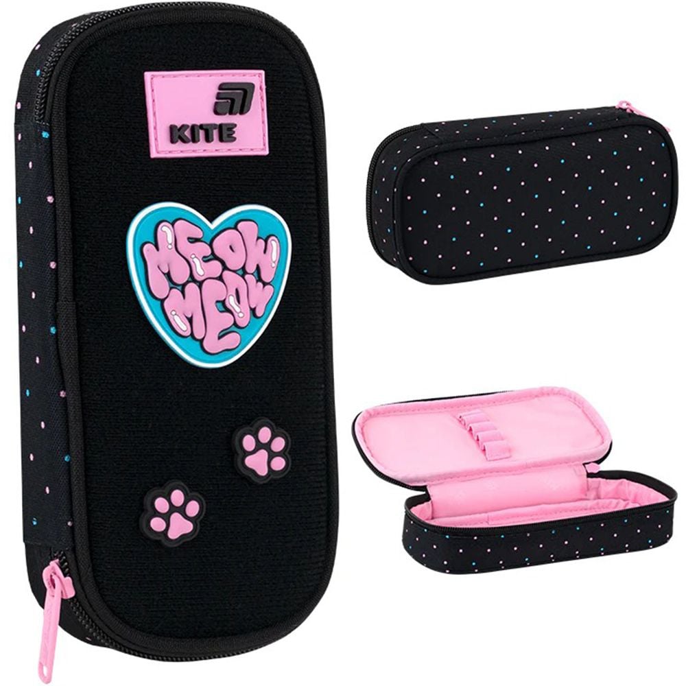 Пенал тканевий на блискавці 1 відділення Kite Pretty Kitty 21*9,5*5см K26-662-1 Kite