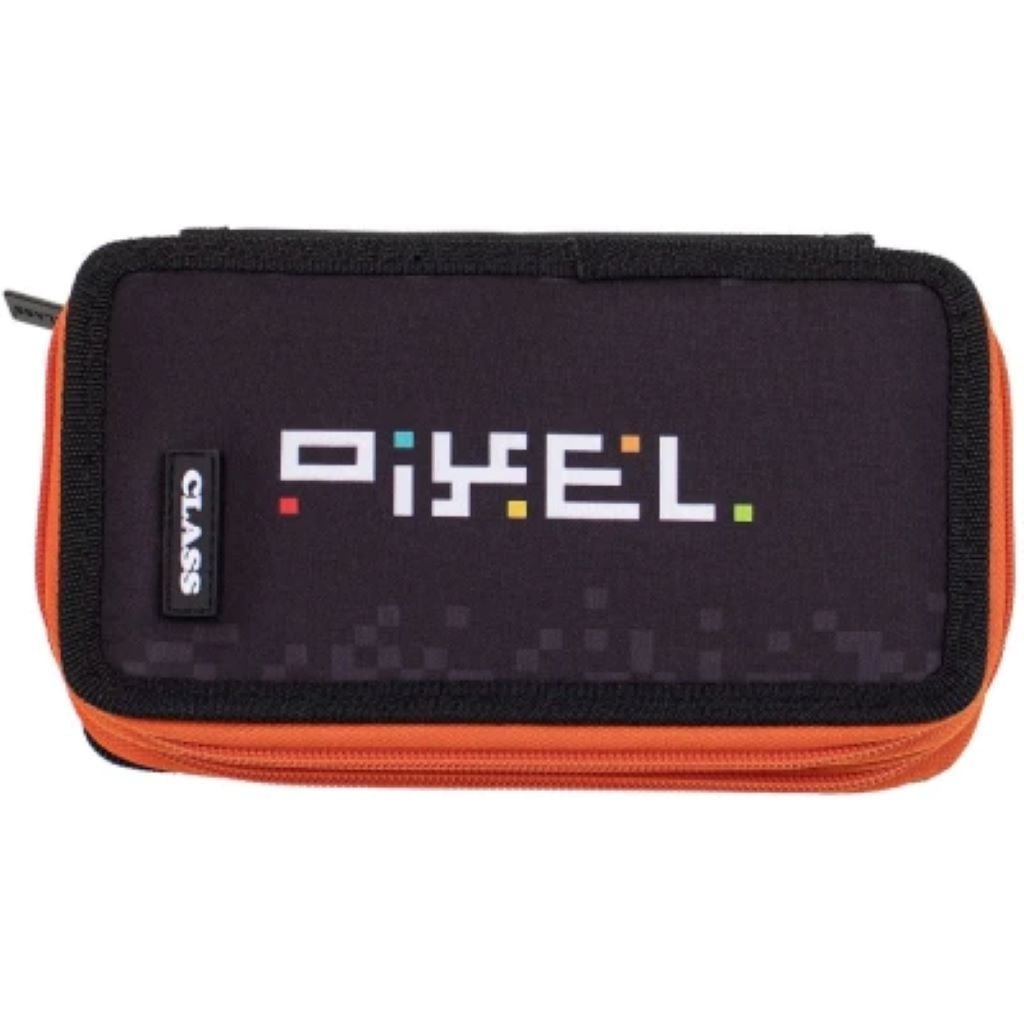 Пенал тканевий на блискавці 2 відділення Pixel 20*11*6см 26307C Class