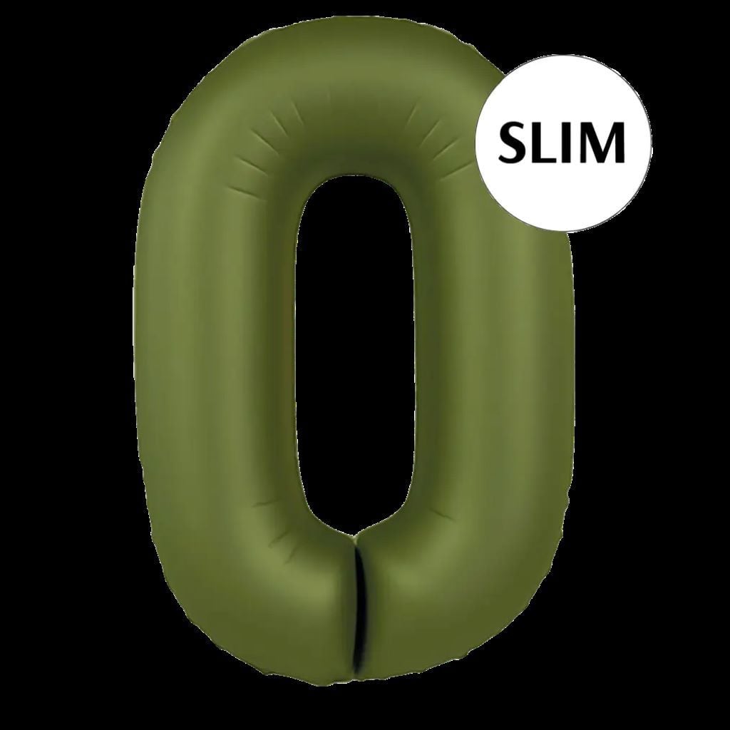 Кулька фольга цифра 0 100см Slim оливково-зелений 290362 флексметал