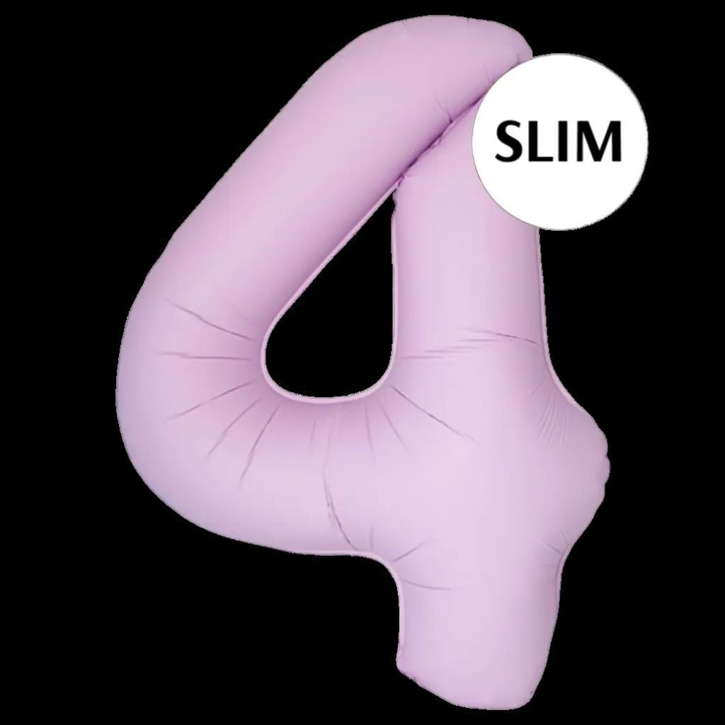 Кулька фольга цифра 4 102см Slim матово-рожевий 343990 флексметал