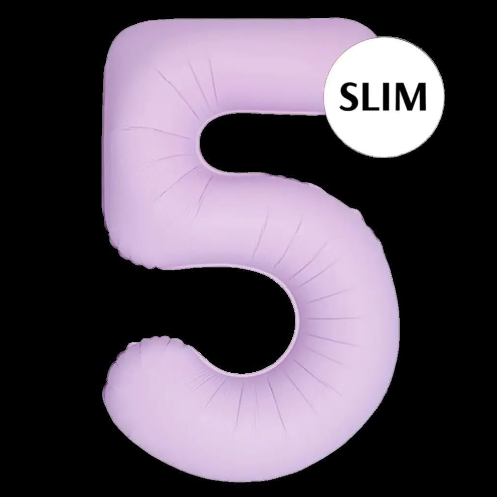Кулька фольга цифра 5 102см Slim матово-рожевий 343983 флексметал