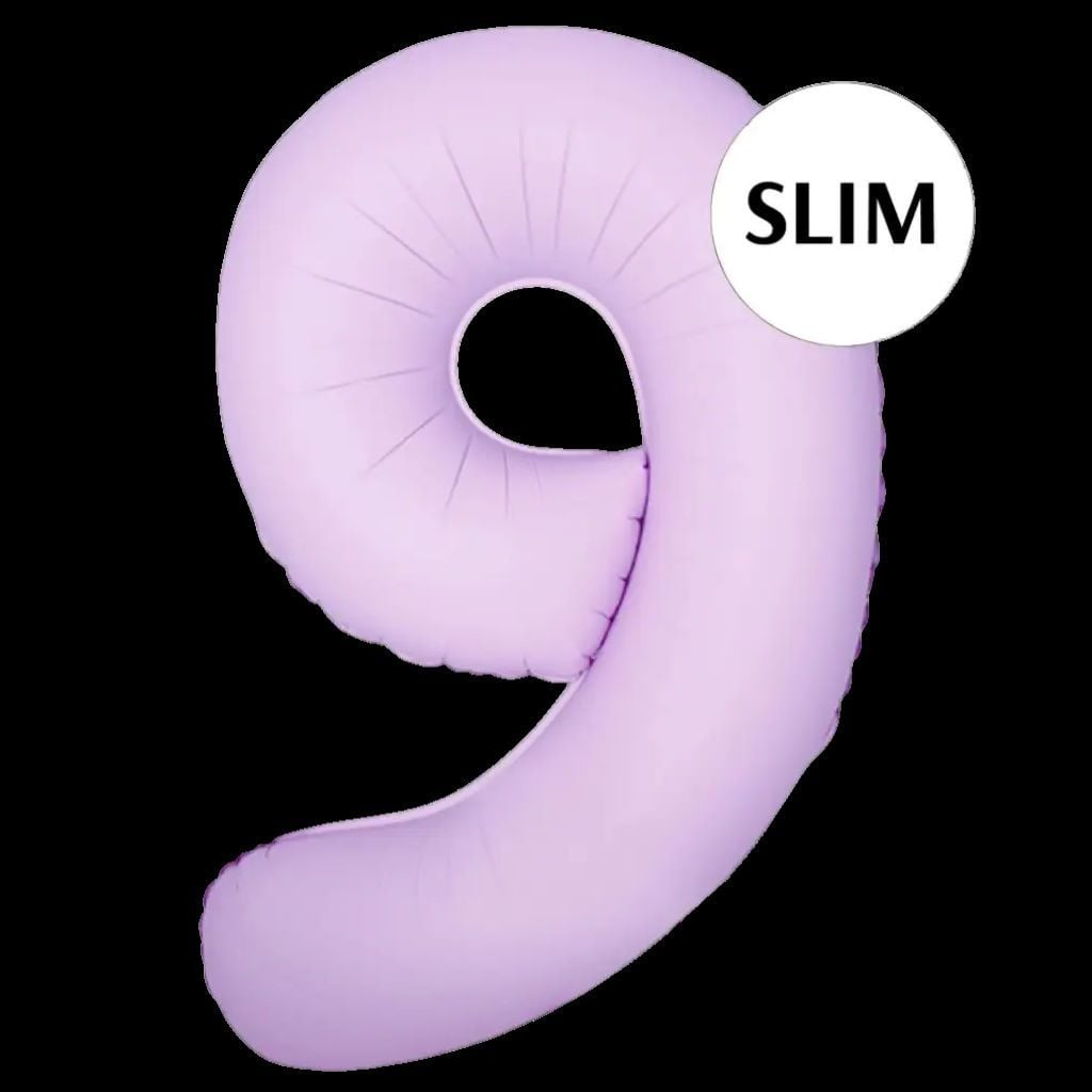 Кулька фольга цифра 9 102см Slim матово-рожевий 343945 флексметал