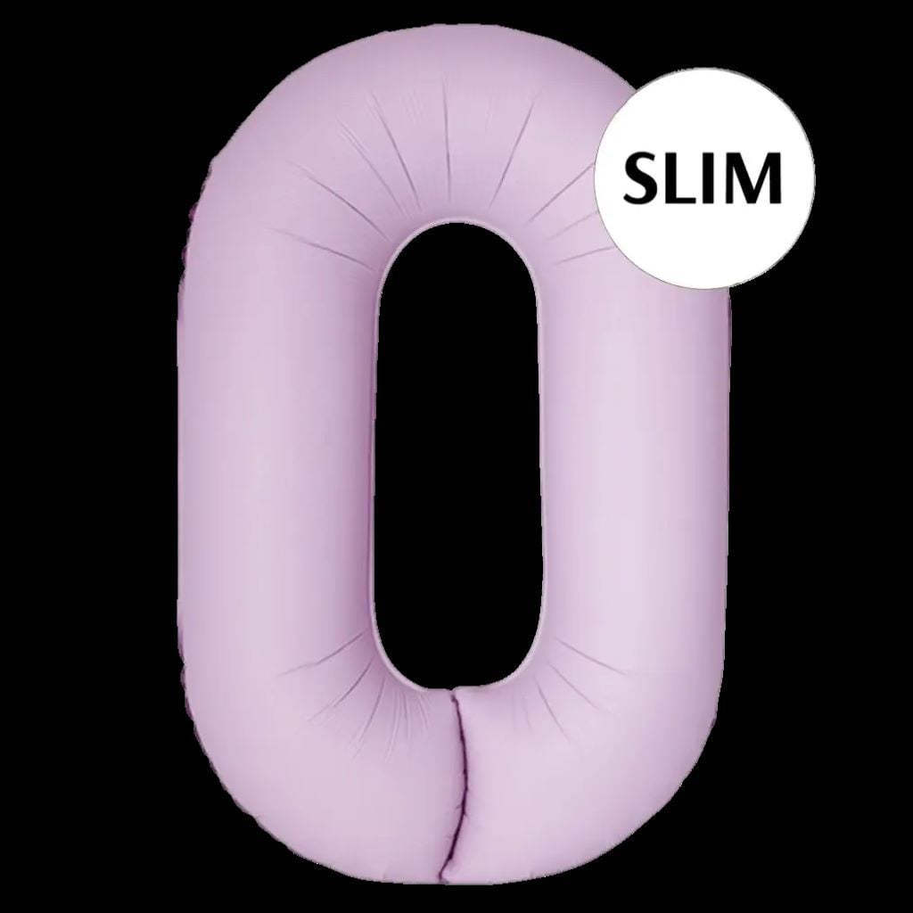Кулька фольга цифра 0 102см Slim матово-рожевий 343846 флексметал