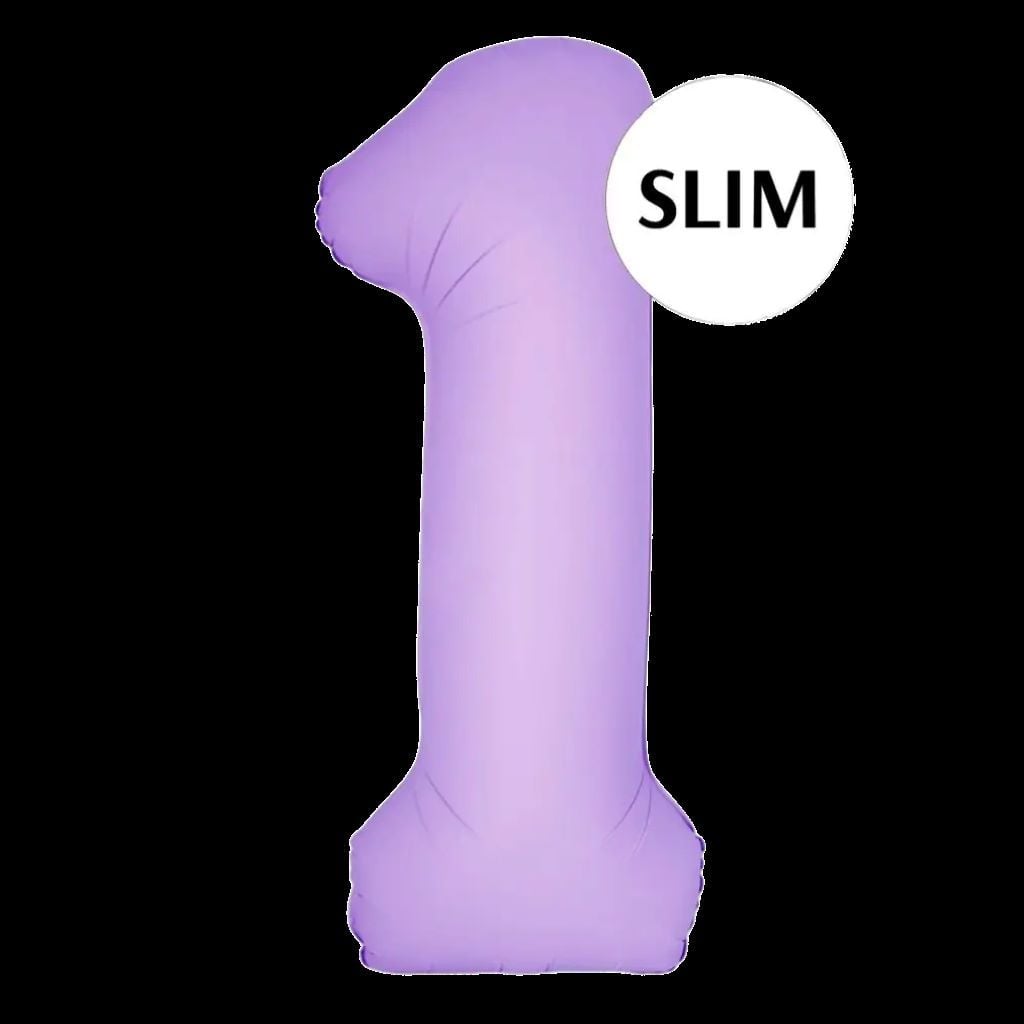 Кулька фольга цифра 1 102см Slim матовий лавандовий 343617 флексметал