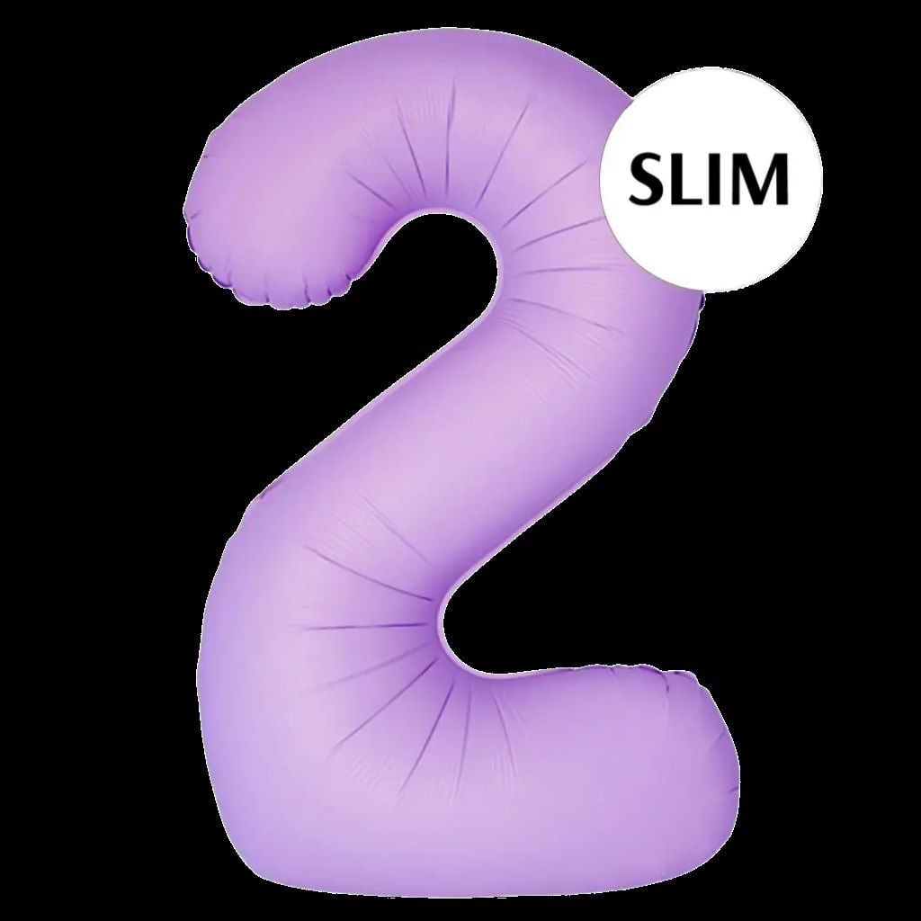 Кулька фольга цифра 2 102см Slim матовий лавандовий 343600 флексметал