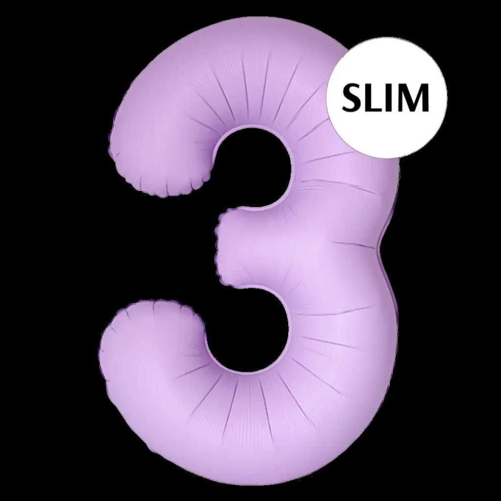 Кулька фольга цифра 3 102см Slim матовий лавандовий 343594 флексметал