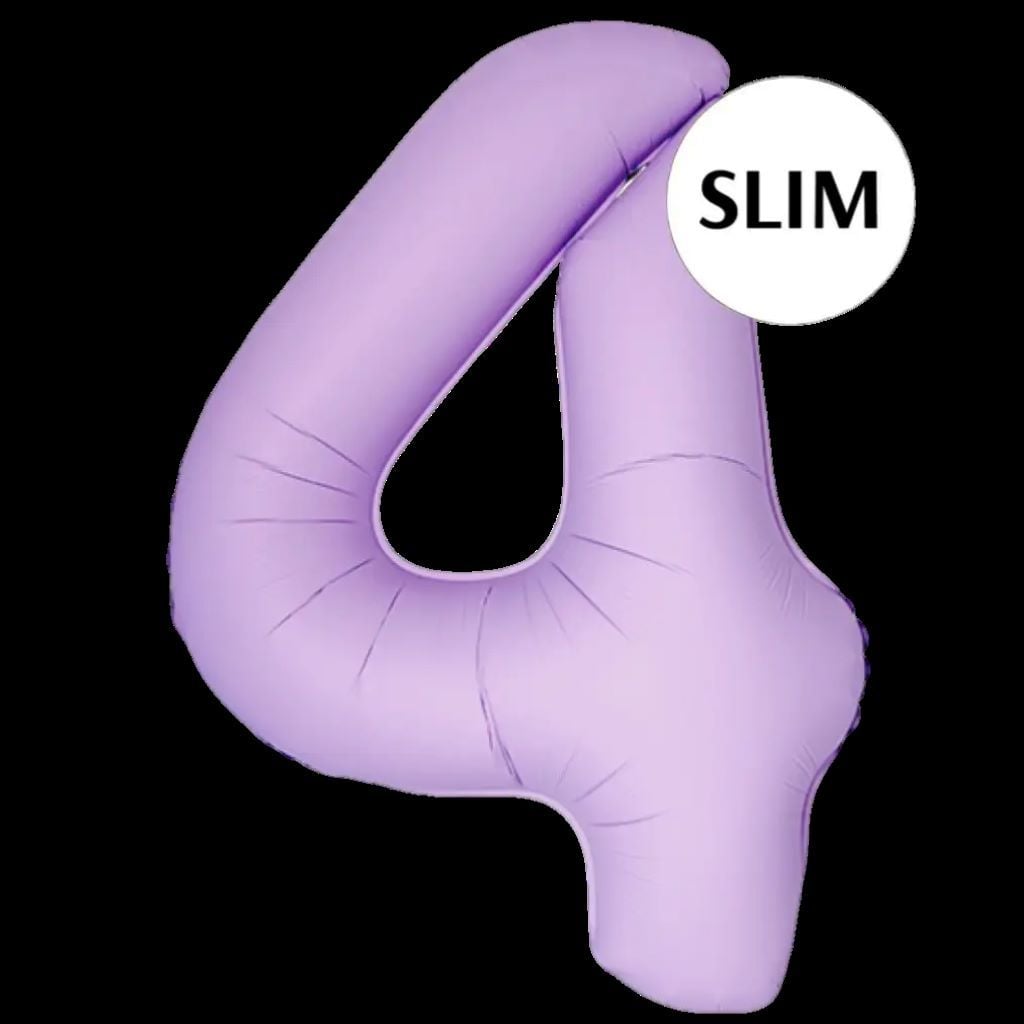 Кулька фольга цифра 4 102см Slim матовий лавандовий 343563 флексметал