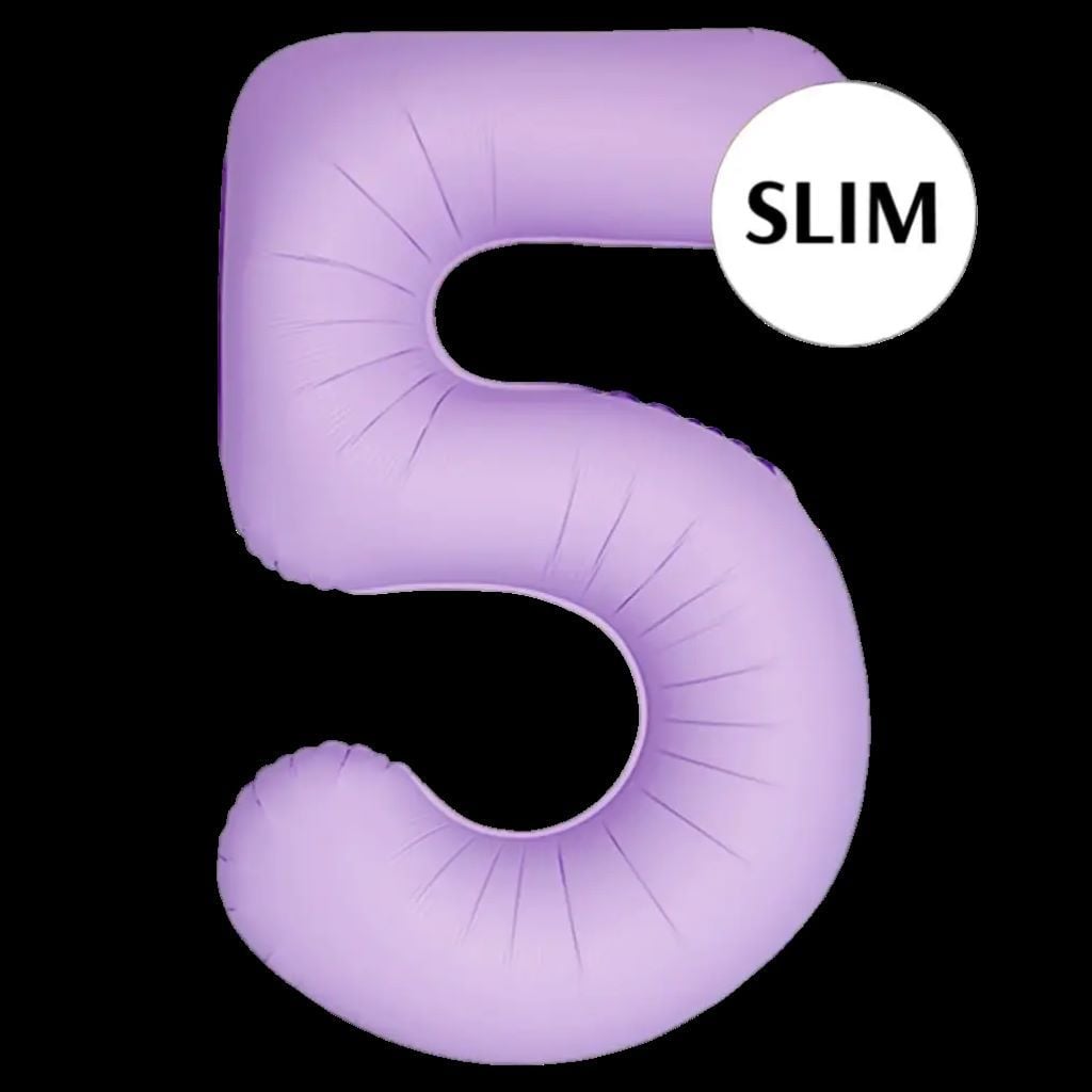 Кулька фольга цифра 5 102см Slim матовий лавандовий 343723 флексметал