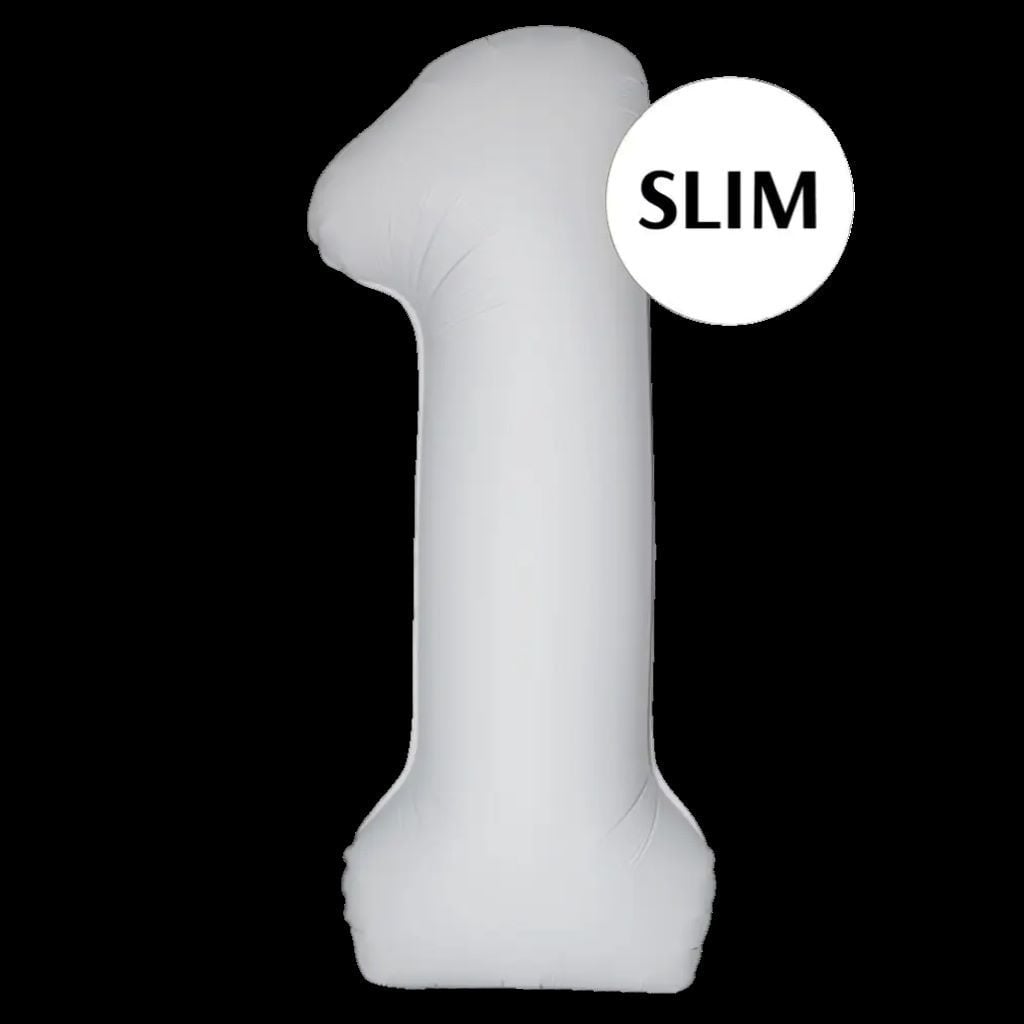 Кулька фольга цифра 1 102см Slim матовий білий 343938 флексметал