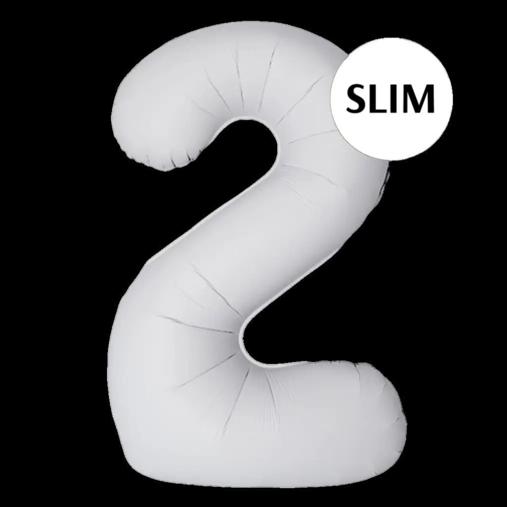 Кулька фольга цифра 2 102см Slim матовий білий 343921 флексметал