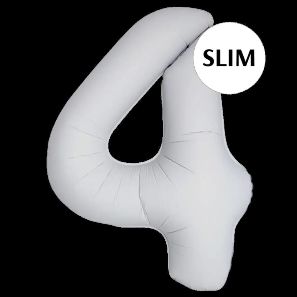Кулька фольга цифра 4 102см Slim матовий білий 343907 флексметал