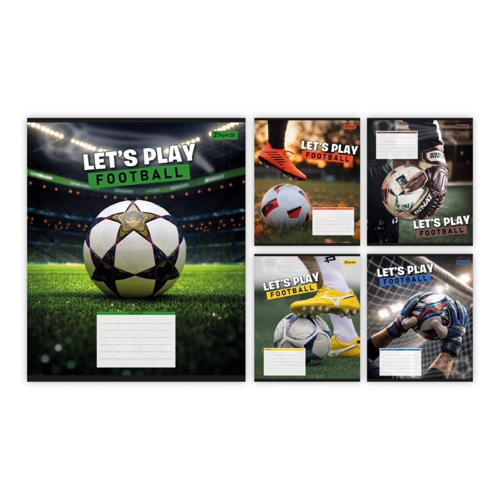Зошит 36арк лінія A5 тверда обкладинка  Let's play football 768755 1вересня
