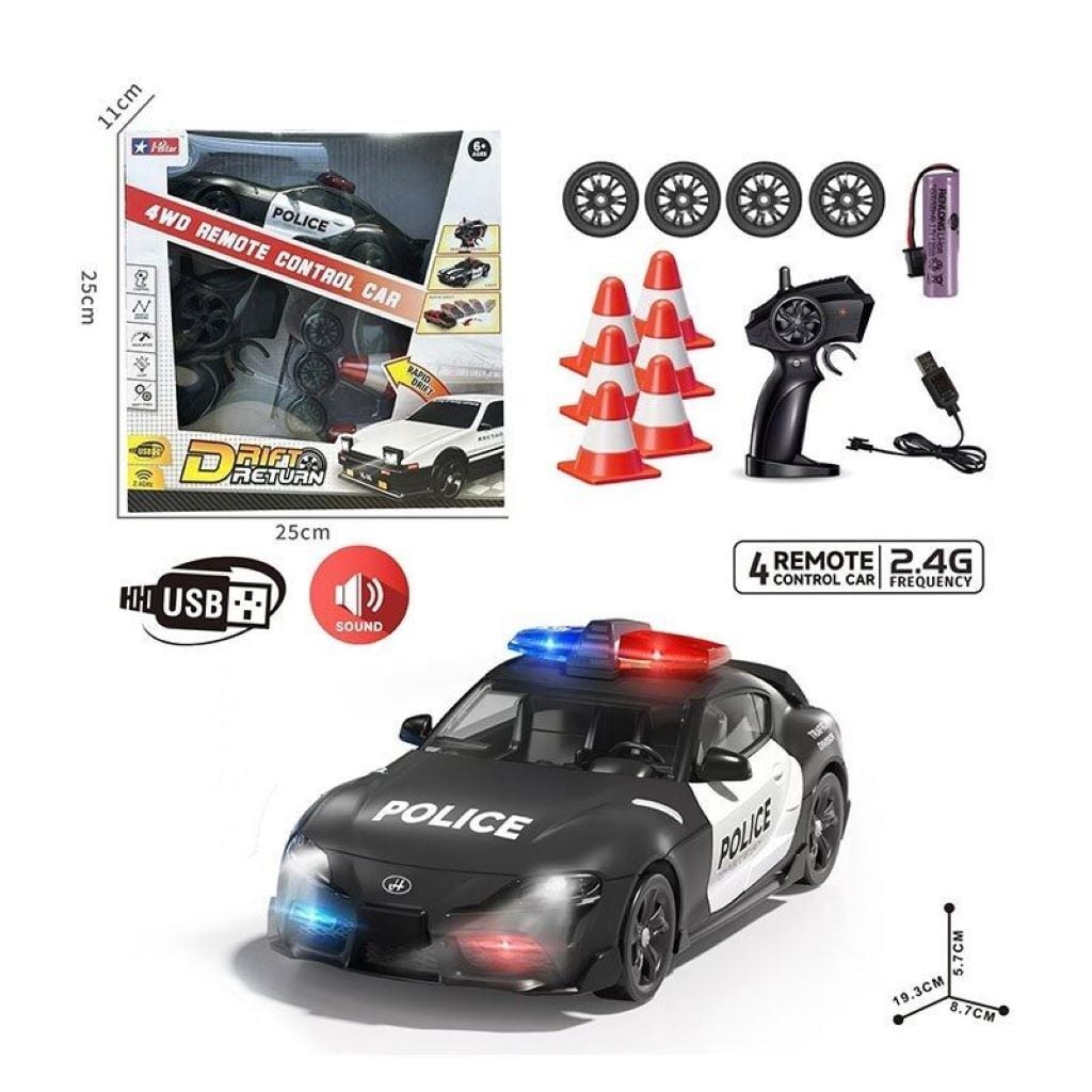 Машина на р/к Police акум 3,7V пульт 2,4  GHZ у коробці 25*25*11см 93228 Китай