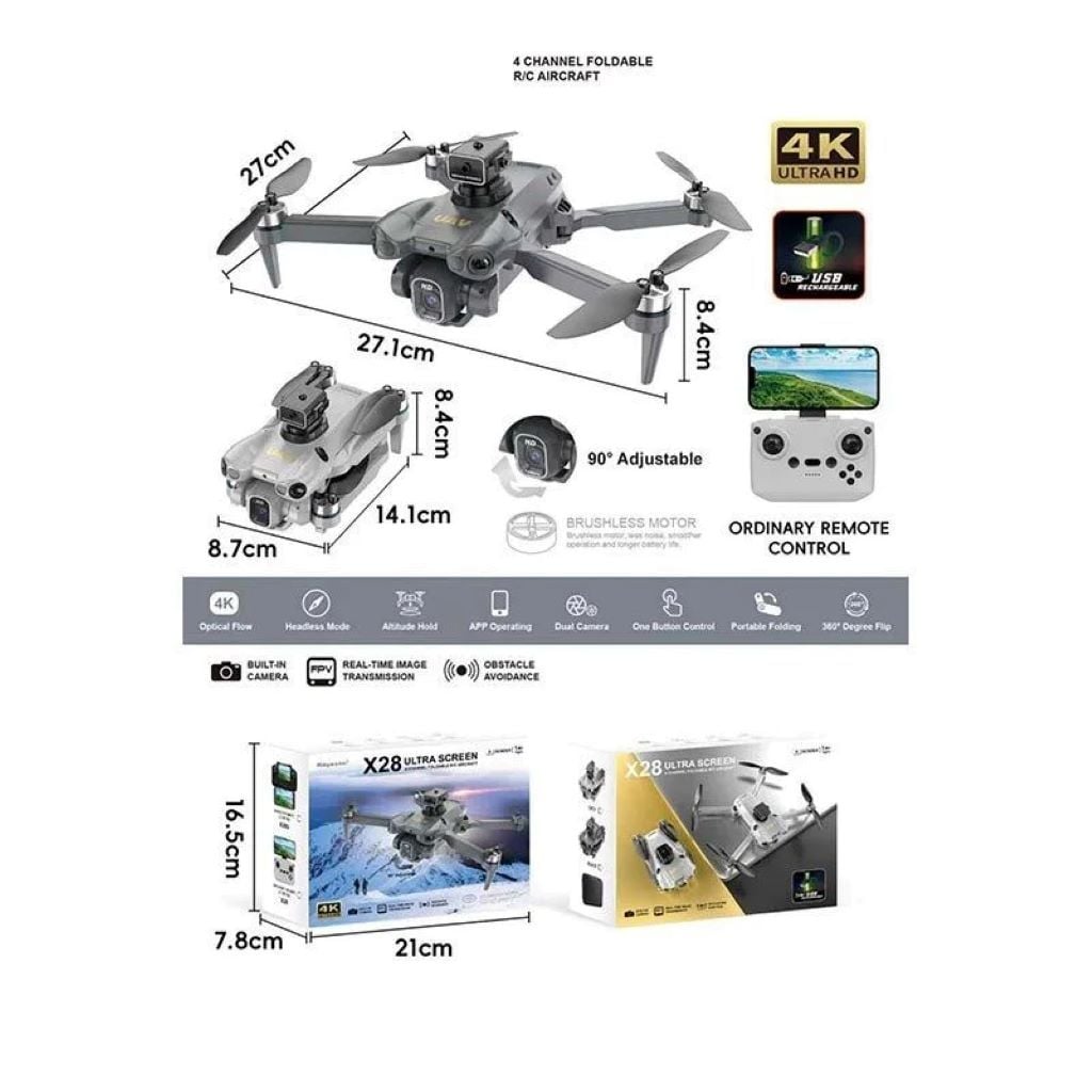 Квадрокоптер  р/у 27см акум з камерою WIFI USB шнур в коробці 21*16.5*8см X28 Китай