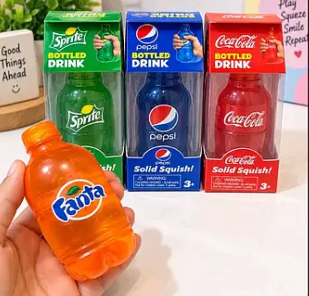 Антистресс сквіш бутилка Cola Sprite Pepsi Fnta15см у пакеті 25917 Китай