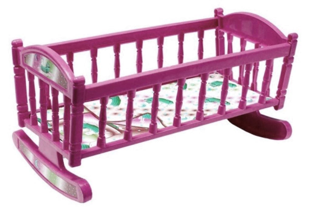 Ліжко для ляльок 37*20*19см пластик картонний матрац мікс кольорів у пакеті 25*40см S0013 Україна