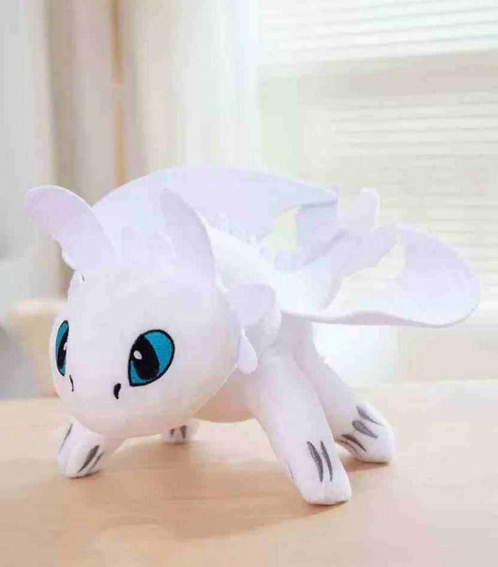 М'яка іграшка 30см Білий дракон з крилами очі вишиті білий DRAKON9 Dreamtoys
