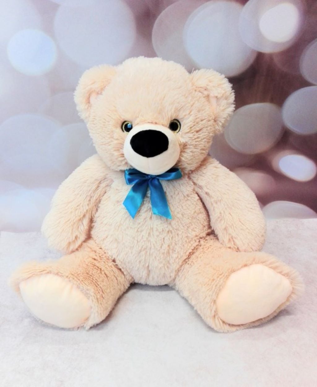 М`яка іграшка Ведмідь Тимко 30см  з бантом бежевий Тимкосв-беж Dreamtoys