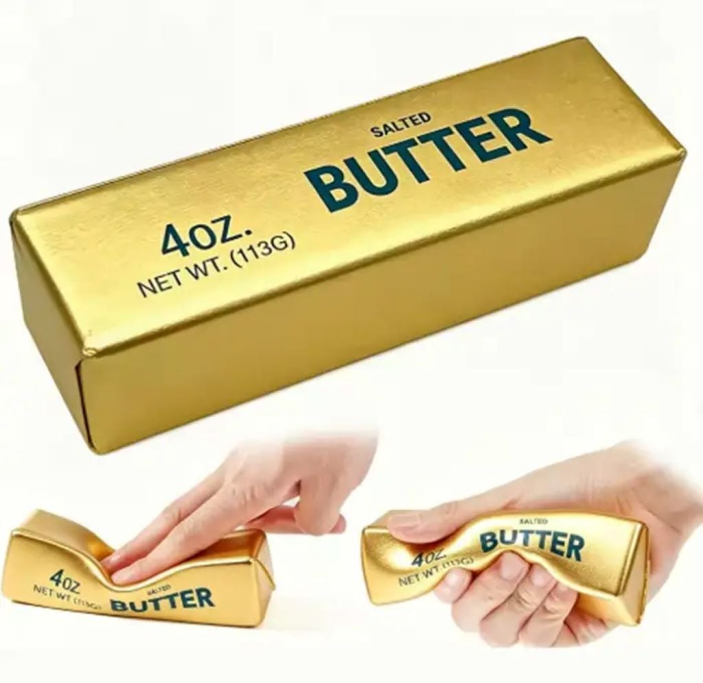 Антистресс сквіш Butter масло вершкове золото 13см у пакеті SP-12 Китай