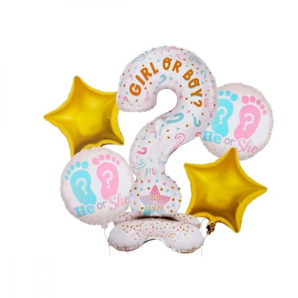 Кульки 5шт набір фольга 27*1шт фольга 18"4шт Girl qr Boy 5-83213 Happy Notes